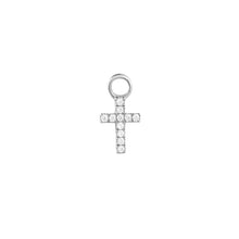 Load image into Gallery viewer, ESTHER | Diamond Cross Earring Charm Earring Charms AURELIE GI White Gold 
