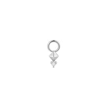 Load image into Gallery viewer, BIRDIE | Diamond Puffed Cushion Earring Charm Earring Charms AURELIE GI White Gold 
