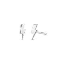 Load image into Gallery viewer, BOWIE | Lightning Bolt Studs Studs AURELIE GI White Gold 
