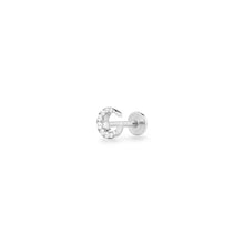 Load image into Gallery viewer, SELENE | Diamond Crescent Moon Single Piercing Earring Piercing AURELIE GI White Gold 
