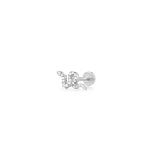 Load image into Gallery viewer, NEFERTITI | Diamond Snake Single Piercing Earring Piercing AURELIE GI White Gold 
