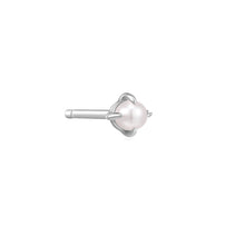 Load image into Gallery viewer, EVANGELINE | Single White Pearl Stud Earring Studs AURELIE GI White Gold 
