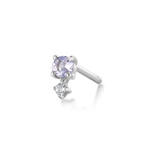 Load image into Gallery viewer, DECEMBER | Tanzanite and White Sapphire Single Earring Earring Charms AURELIE GI White Gold Single 
