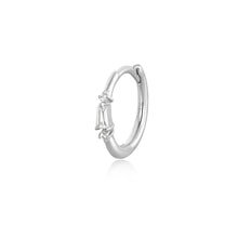 Load image into Gallery viewer, Alexia | Baguette White Sapphire Hoop Hoops &amp; Huggies AURELIE GI White Gold Single 
