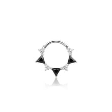 Load image into Gallery viewer, TESSA| Black Spinel and White Sapphire Clicker Hoop

