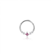 Load image into Gallery viewer, CHERIE | Amethyst and White Sapphire Clicker Hoop
