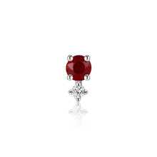 Load image into Gallery viewer, JULY | Ruby and White Sappphire Single Piercing Earring Earrings AURELIE GI White Gold Single 
