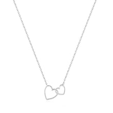 Load image into Gallery viewer, JUlLIETTE | Interlocked Hearts Necklace Necklaces AURELIE GI White Gold 
