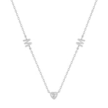 Load image into Gallery viewer, MAE | White Sapphire Mom Necklace Necklaces AURELIE GI White Gold 
