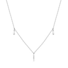 Load image into Gallery viewer, Marina | Floating Triple Baguette White Sapphire Necklace Necklaces AURELIE GI White Gold 
