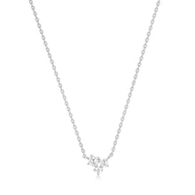 Load image into Gallery viewer, NORMA | Rose Cut Triple White Sapphire Necklace Necklaces AURELIE GI White Gold 
