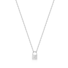 Load image into Gallery viewer, REHANA | Diamond Padlock Necklace Necklaces AURELIE GI White Gold 
