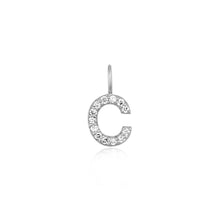 Load image into Gallery viewer, C | Diamond Initial Charm Necklace Charms AURELIE GI White Gold 
