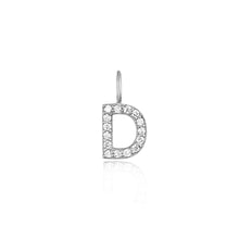Load image into Gallery viewer, D | Diamond Initial Charm Necklace Charms AURELIE GI White Gold 
