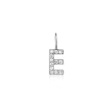 Load image into Gallery viewer, E | Diamond Initial Charm Necklace Charms AURELIE GI White Gold 
