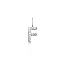 Load image into Gallery viewer, F | Diamond Initial Charm Necklace Charms AURELIE GI White Gold 
