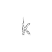 Load image into Gallery viewer, K | Diamond Initial Charm Necklace Charms AURELIE GI White Gold 
