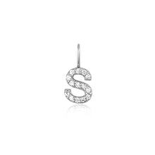 Load image into Gallery viewer, S | Diamond Initial Charm Necklace Charms AURELIE GI White Gold 
