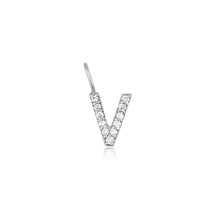 Load image into Gallery viewer, V | Diamond Initial Charm Necklace Charms AURELIE GI White Gold 
