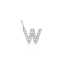 Load image into Gallery viewer, W | Diamond Initial Charm Necklace Charms AURELIE GI White Gold 
