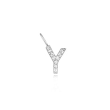 Load image into Gallery viewer, Y | Diamond Initial Charm Necklace Charms AURELIE GI White Gold 
