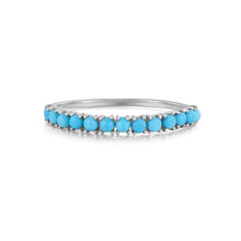 Load image into Gallery viewer, MARIA | Turquoise Stacking Ring Rings AURELIE GI #5 White Gold 
