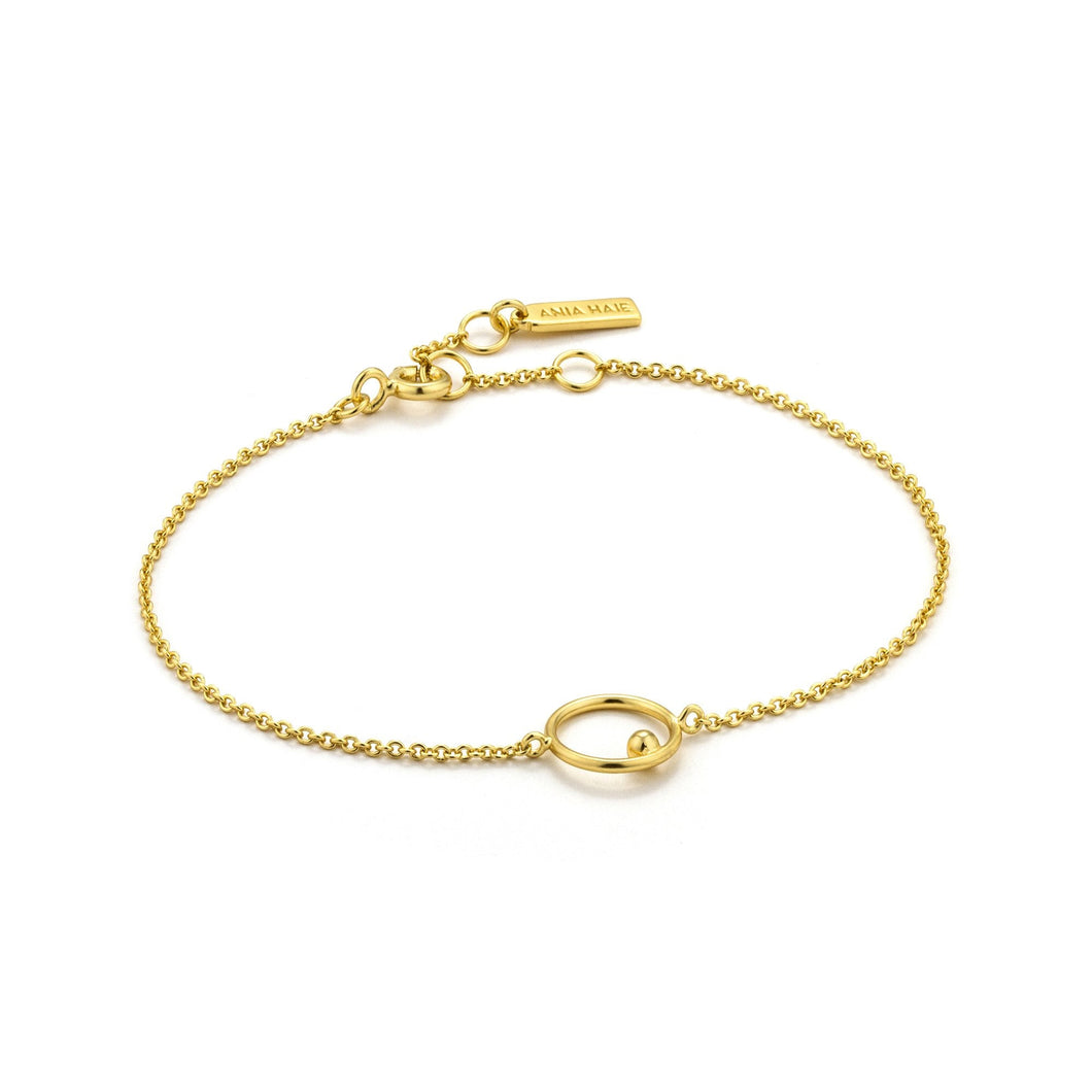 Gold Orbit Chain Circle Bracelet