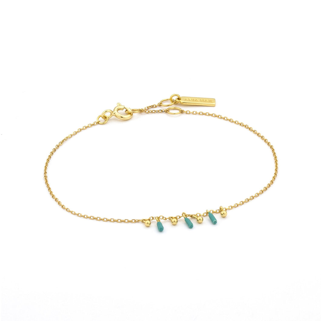 Gold Dotted Triple Drop Bracelet