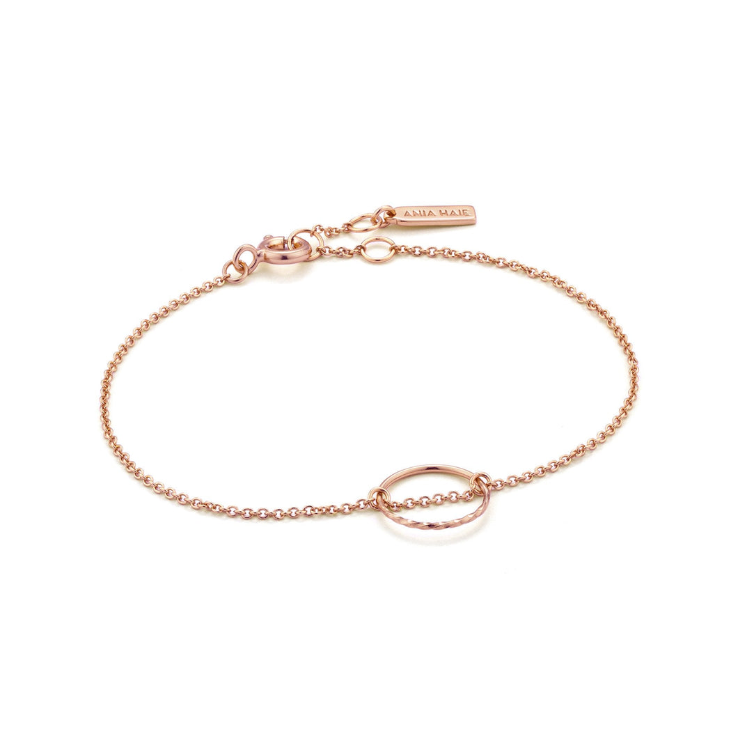 Rose Gold Twist Chain Circle Bracelet