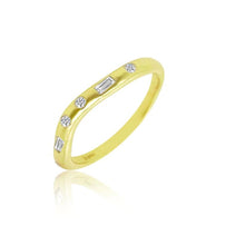 Load image into Gallery viewer, Curved Brushed Gold Diamond Ring
