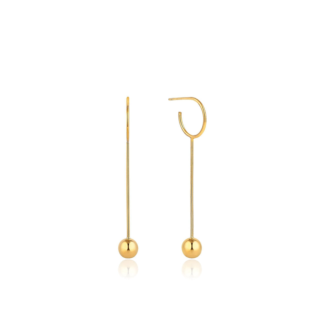 Gold Orbit Solid Drop Earrings