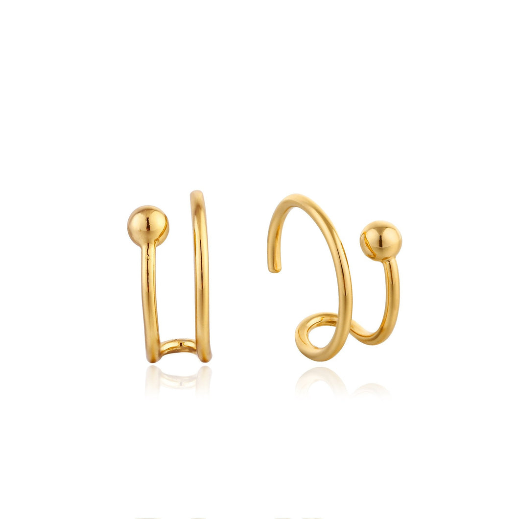 Gold Orbit Twist Earrings