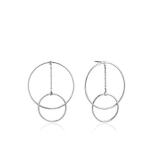 Load image into Gallery viewer, Silver Modern Front Hoop Earrings
