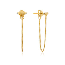 Load image into Gallery viewer, Gold Shimmer Chain Stud Earrings
