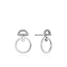 Load image into Gallery viewer, Silver Shimmer Pavé Hoop Ear Jackets
