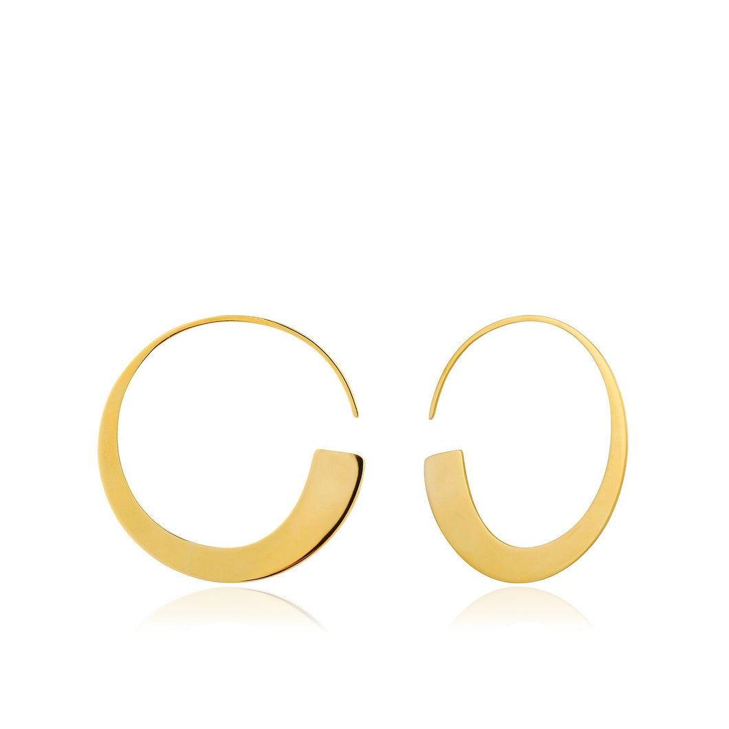 Gold Geometry Slim Hoop Earrings