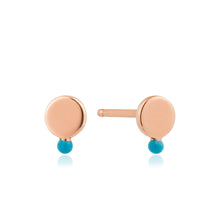 Load image into Gallery viewer, Rose Gold Dotted Disc Stud Earrings
