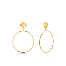 Load image into Gallery viewer, Gold Ripple Front Hoop Earrings

