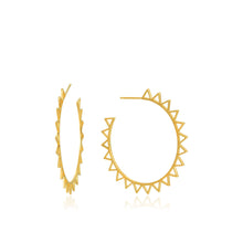 Load image into Gallery viewer, Gold Spike Hoop Earrings
