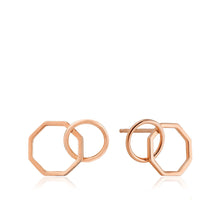 Load image into Gallery viewer, Rose Gold Two Shape Stud Earrings
