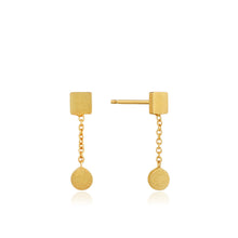 Load image into Gallery viewer, Gold Two Shape Drop Earrings
