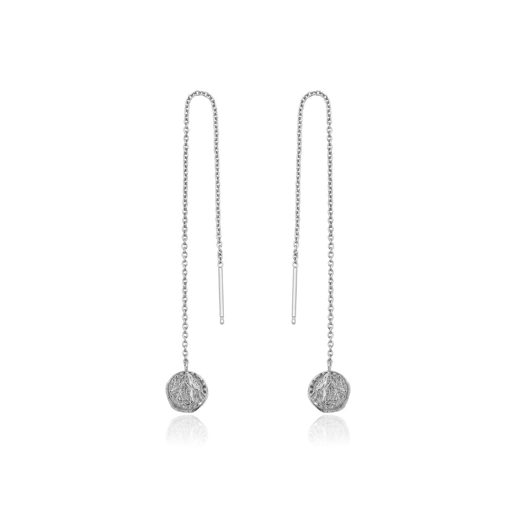 Silver Deus Threader Earrings
