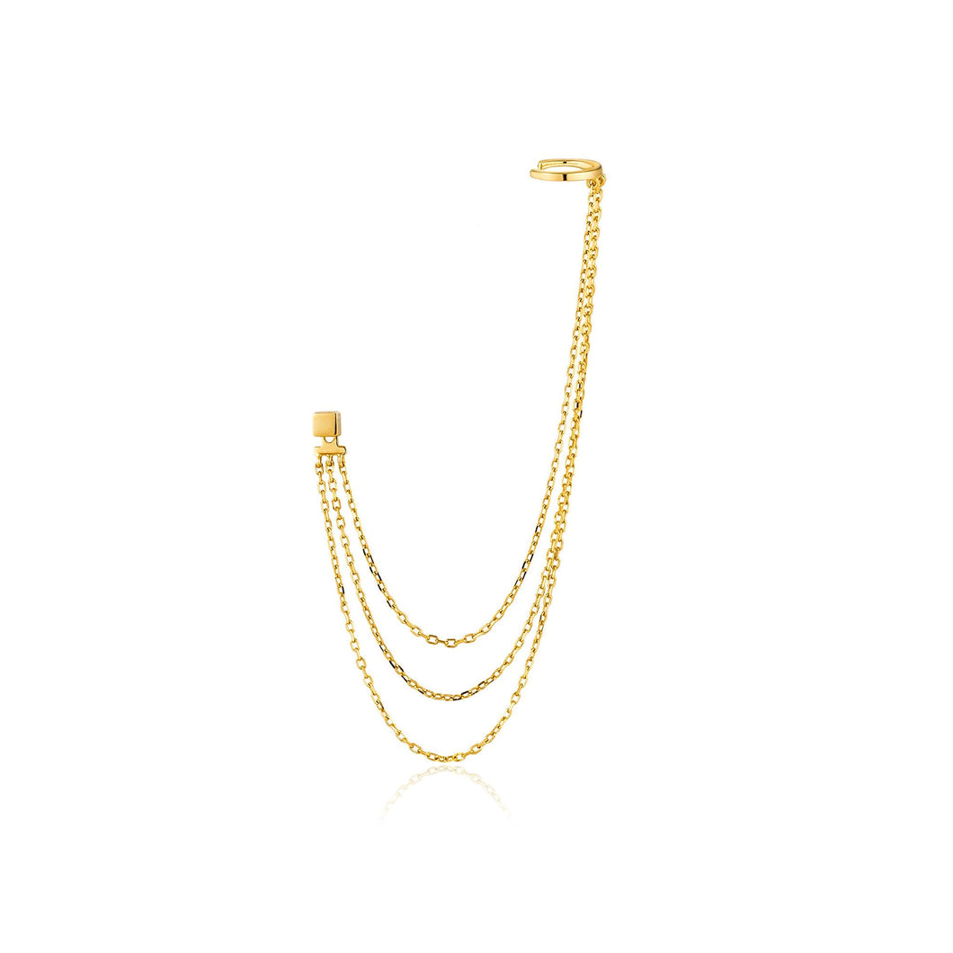 Gold Draping Swing Ear Cuff