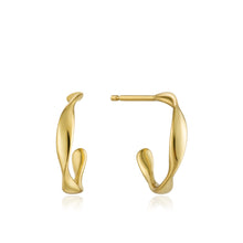 Load image into Gallery viewer, Gold Twist Mini Hoop Earrings
