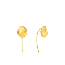 Load image into Gallery viewer, Gold Crush Disc Solid Drop Earrings
