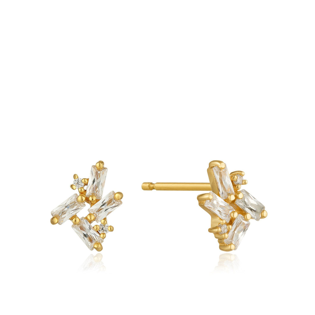 Gold Cluster Stud Earrings