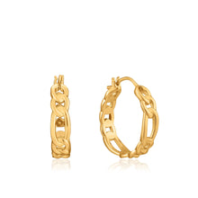 Load image into Gallery viewer, Gold Figaro Chain Hoop Earrings
