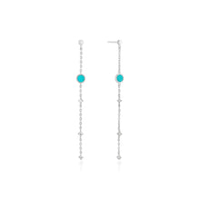 Load image into Gallery viewer, Silver Turquoise Drop Earrings
