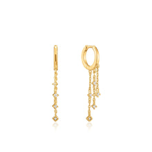 Load image into Gallery viewer, Gold Sparkle Cascade Huggie Hoops
