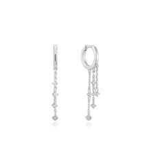 Load image into Gallery viewer, Silver Sparkle Cascade Huggie Hoops
